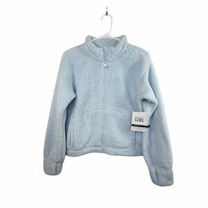 Athleta Girl So Toasty Tugga Sherpa Jacket XXL 16 Light Blue NEW With Tags